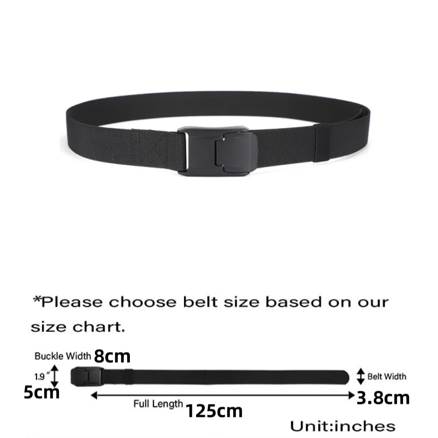 New Stretch Belt For Men and Women Hard Quick Release Buckle Strong Real Nylon Unisex Elastic Belt Overalls Work Belt