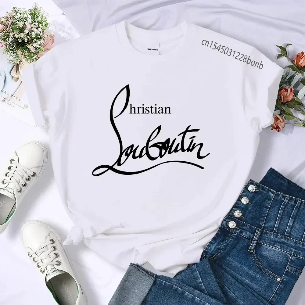 2024 Korean Kpop Love Rushed Fashion Clothing Women Lady Female One Shoulder Crop Tops T-shirt Summer Pure Loose Clothes