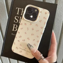 Pink Flowers Lichee Pattern Silicone Phone Case For iPhone 16 Pro Max 15 14 13 12 11 XS Max XR 15 16 Plus Shockproof Soft Cover