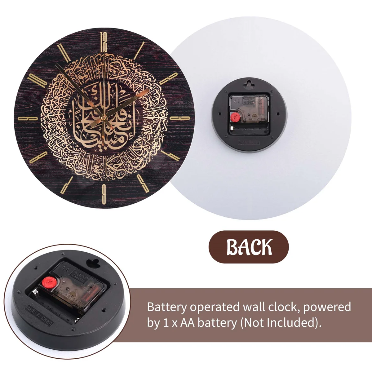 acrylic wall clock Acrylic Islamic Wall Clock 30cm Muslim Home Deco Wall Clock Calligraphy Wall Decoration Art Indoor Wall Clock