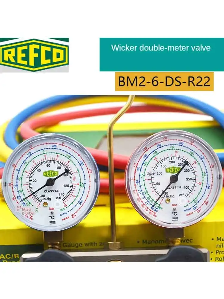 Refco Pressure Gauge BM2-6-DS-R22 / R410AR32 Air Conditioning Refrigerant Table