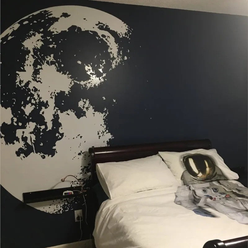Moon in Space Wall Art Decal Children's Room Decoration Moon wall sticker Wall Decal for Nursery, Dt26