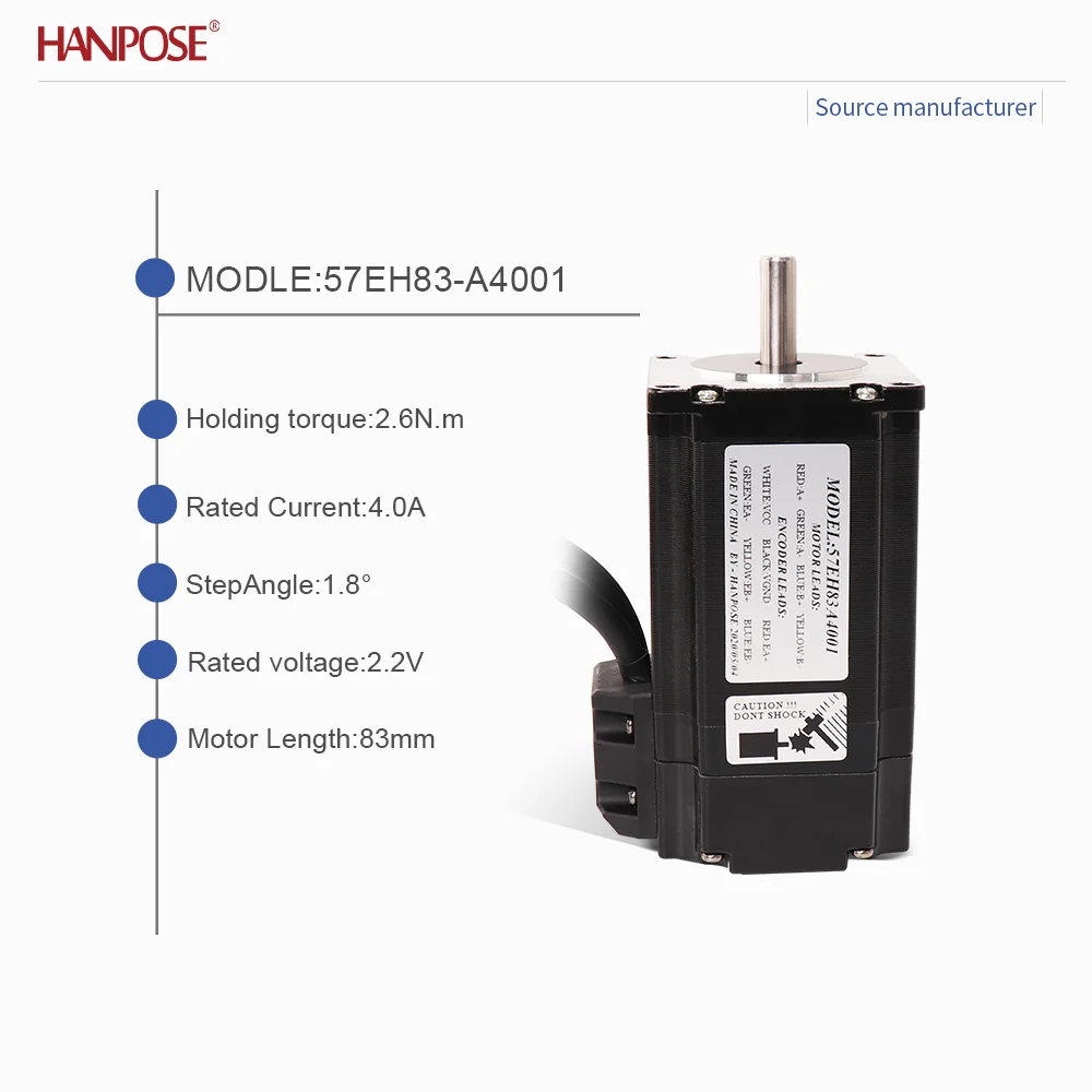 

Шаговый двигатель с замкнутым контуром NEMA23 57EH83+CL57, привод, координатное считывание в реальном времени, без потери, стабильное управление
