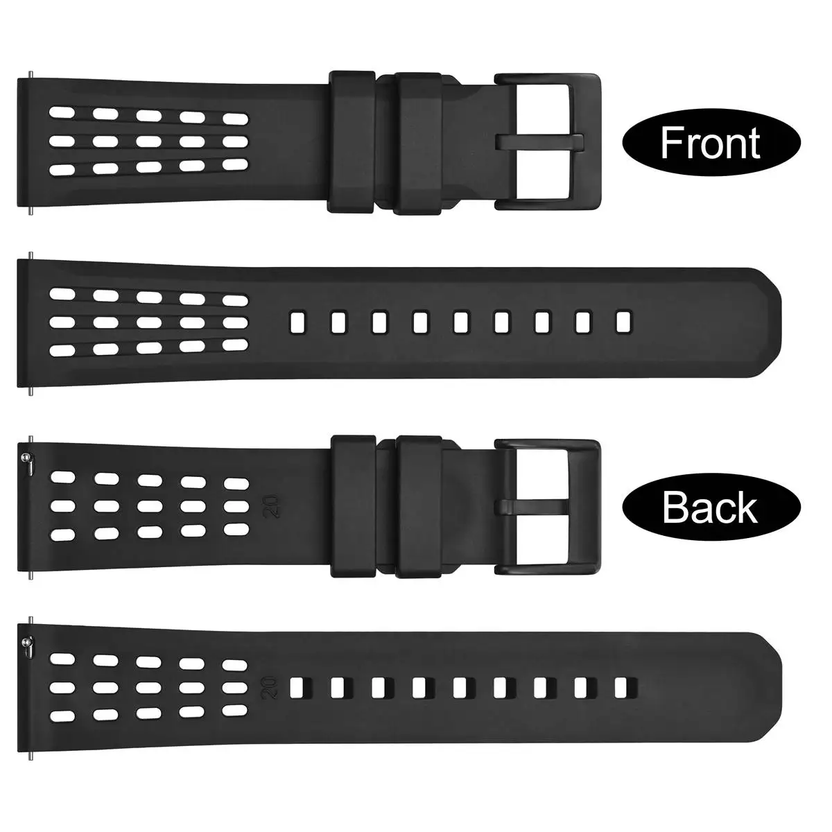 WOCCI FKM Rubber Watch Straps 20mm 22mm 24mm Watchband Quick Release Bracelet Durable Breathable and Comfortable