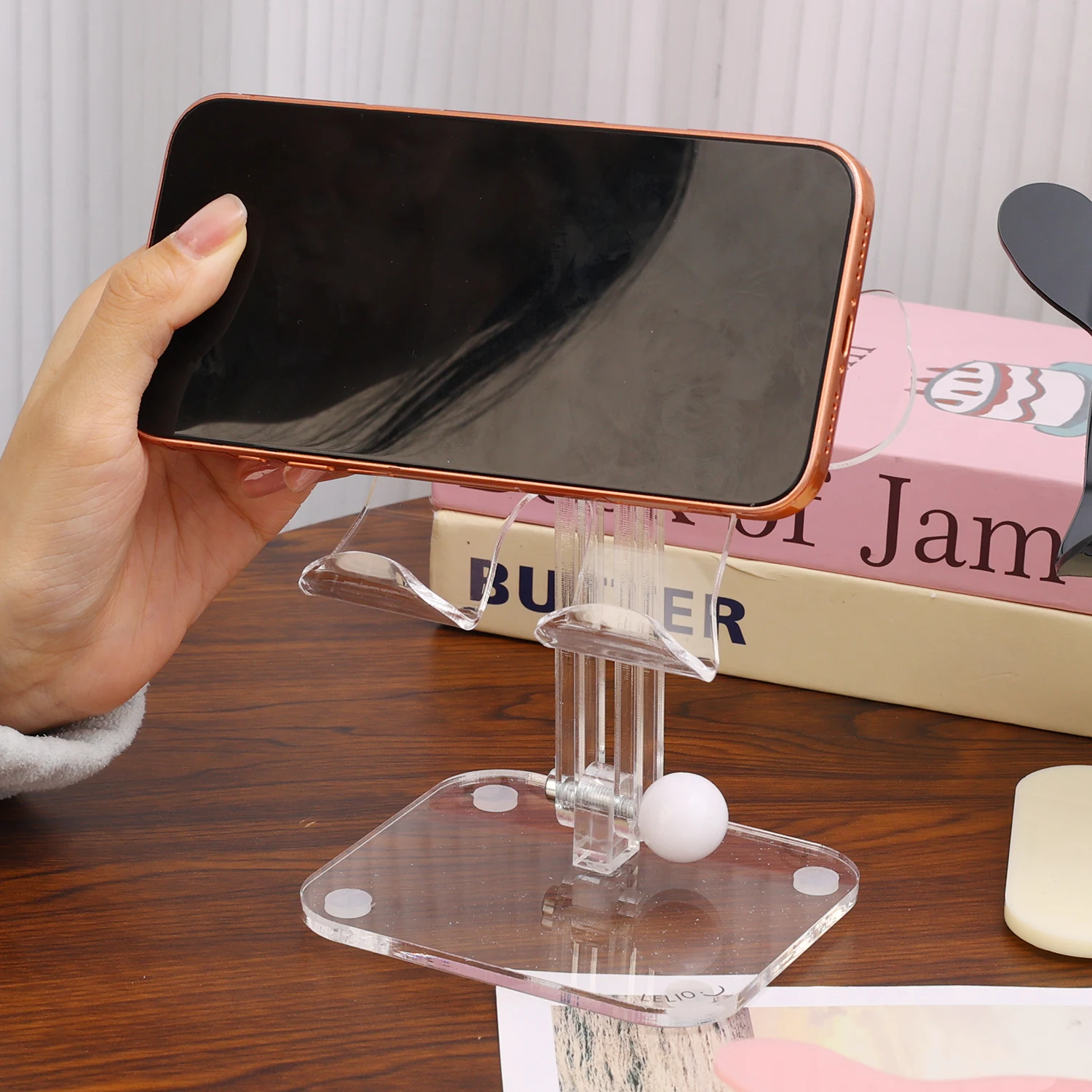 العالمي Kawaii الكرتون القط طوي سطح المكتب حامل هاتف المحمول جبل الوسادة سطح المكتب المضادة للانزلاق قوس آيفون Samusng Xiaomi