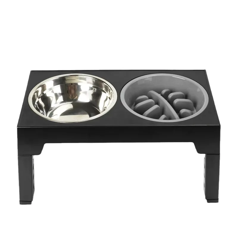 

Custom Personalized 2 Stainless Steel Dog Bowl Foldable Elevated Cat Pet Feeder Dual Adjustable Dog Feeding Pet Bowl