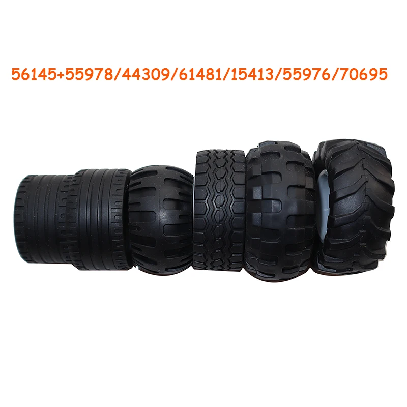 56145 42716 55978 15413 70695 Wiel Kruisgat Set Auto Vrachtwagen Wielen Hub Technische Bakstenen MOC Motorfiets Bouwstenen