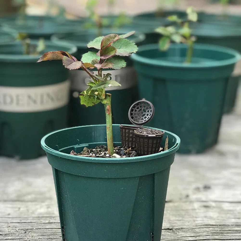 20Pcs Plastic Fertilizer Container Bonsai Fertilizer Box Cover Black Plant Nutrient Basket Bonsai Plant Pot