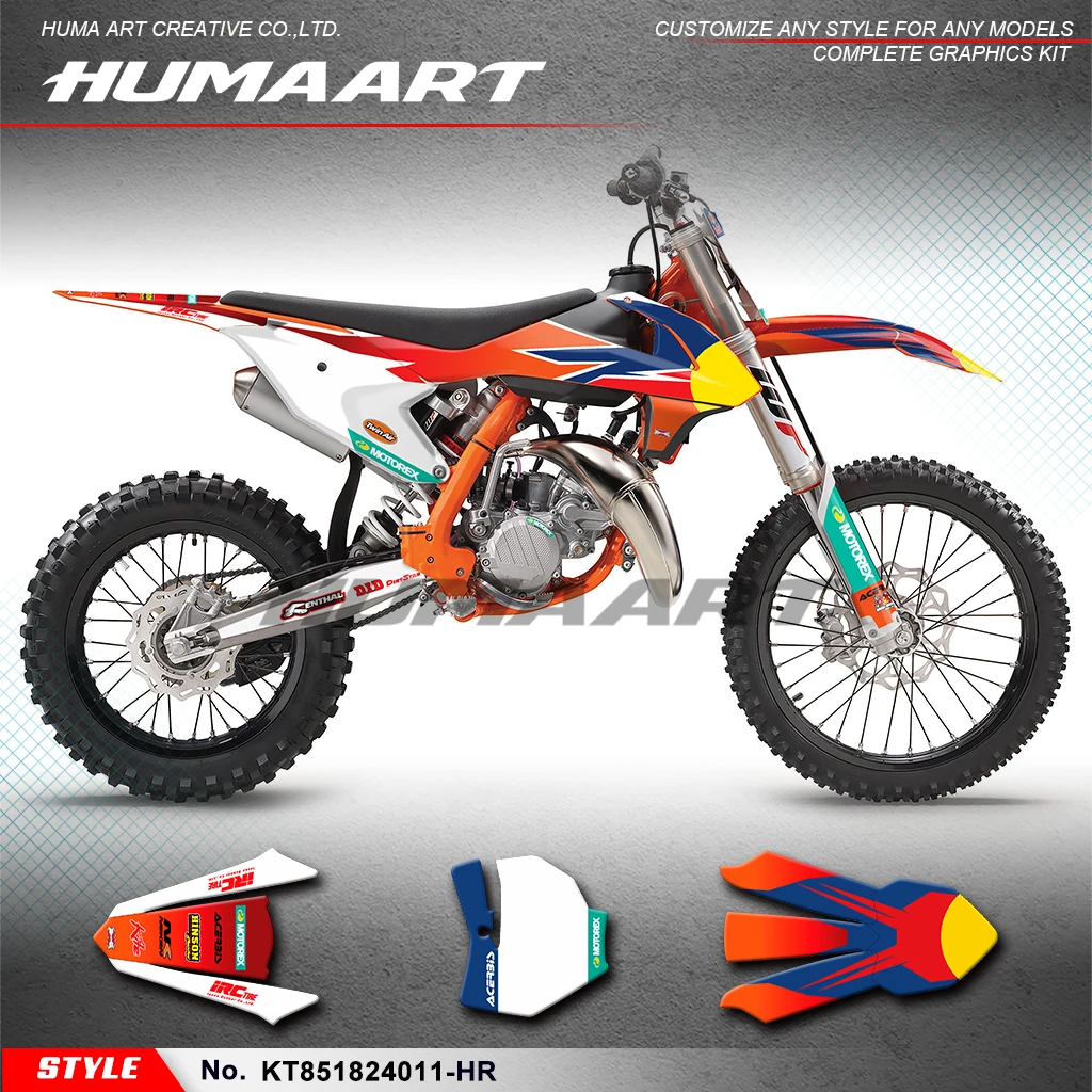 HUMAART Dirtbike Graphics Motorcycle Stickers for KTM SX85 SX 85 2018 2019 2020 2021 2022 2023 2024, Rebuild,  KT851824011-HR