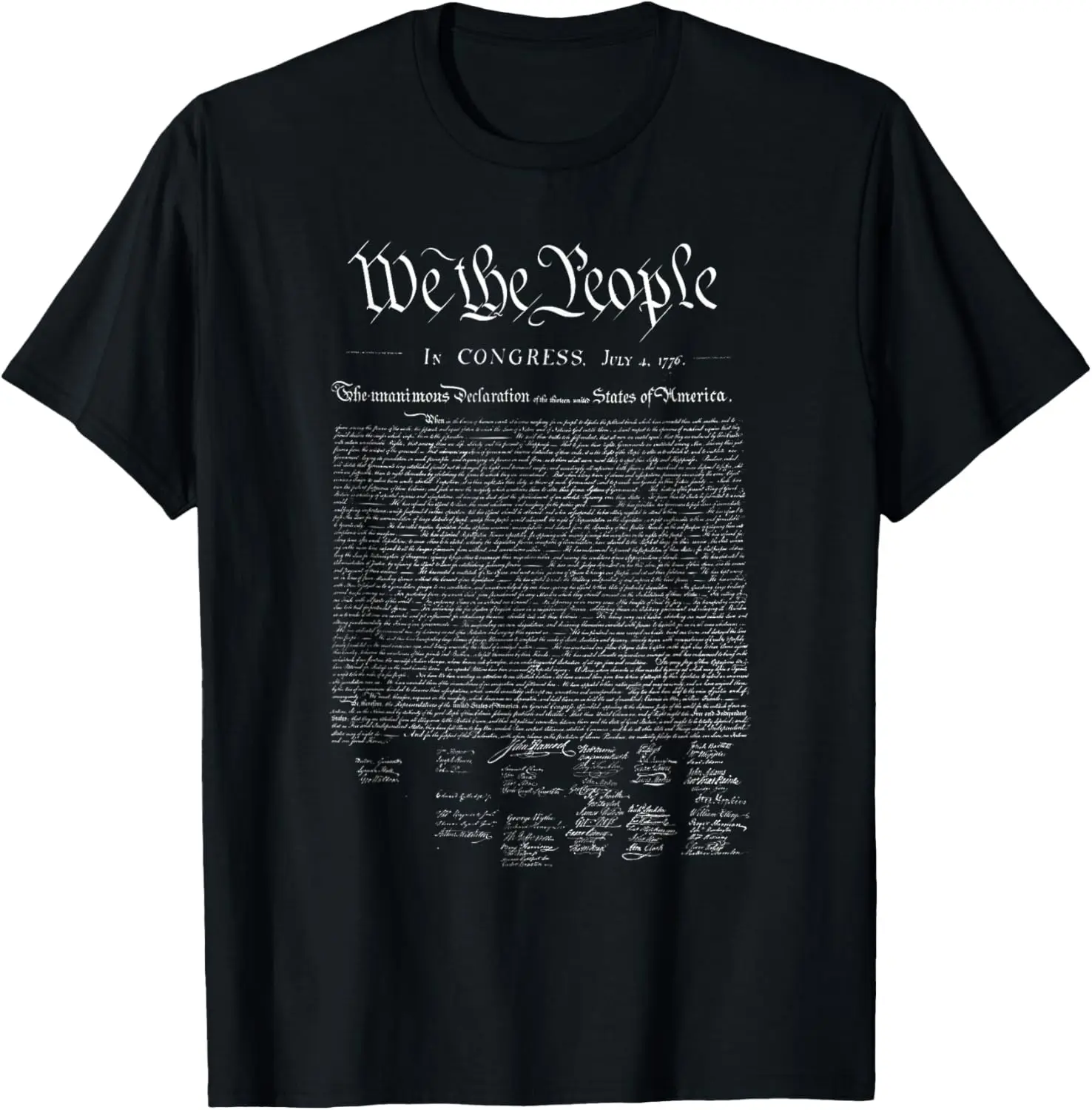 WE The People | U.S. Declaration Of Independence T-Shirt 100% Cotton Trendy Y2K Short-Sleeve Tee – Soft, Quick-Drying, All Occasion Casual  Suitable For Concert Party Hanging Out Sightseeing Trip