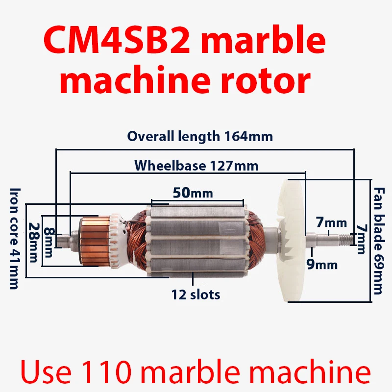 AC220-240V suitable for Hitachi CM4SB2 marble machine rotor stator carbon brush B2 stone cutting machine rotor accessories