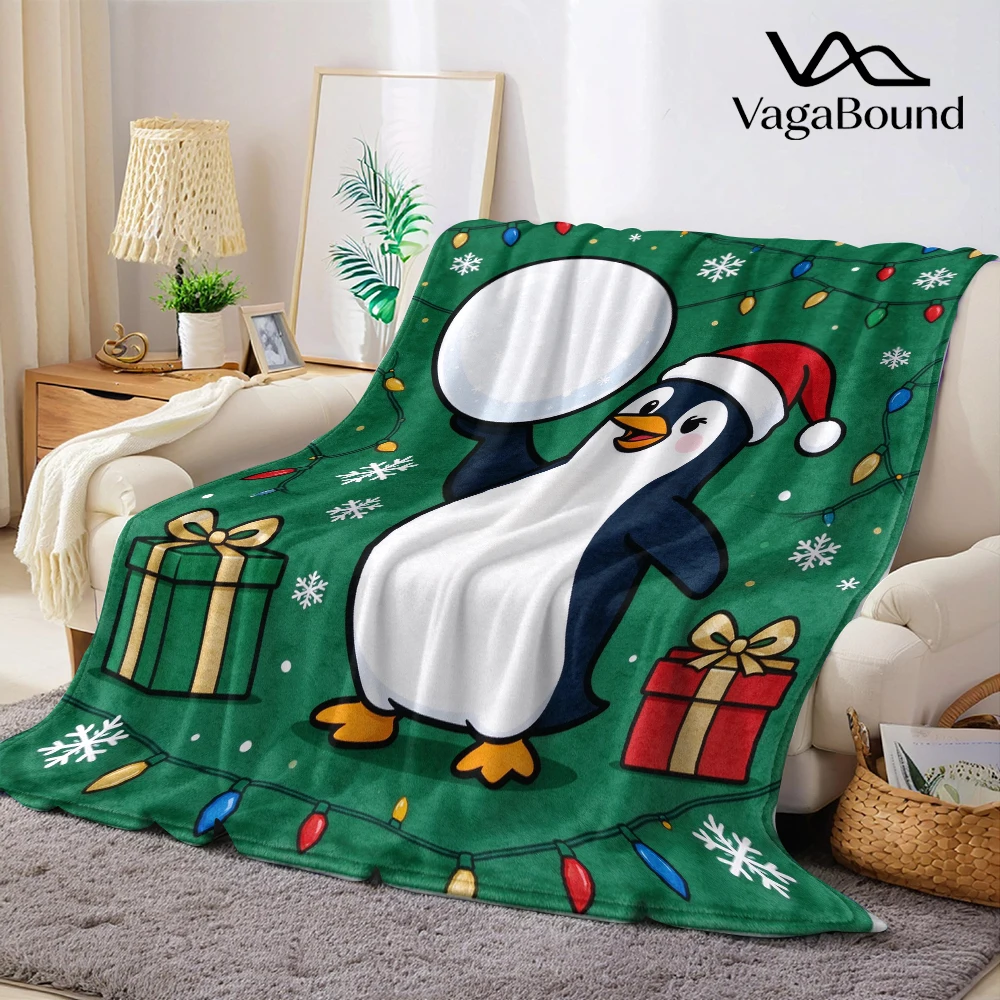 Xmas Snowman Green Flannel Blanket Perfect for Sofa Office Bed Travel Sleep Read Relax Camping Four Season Use