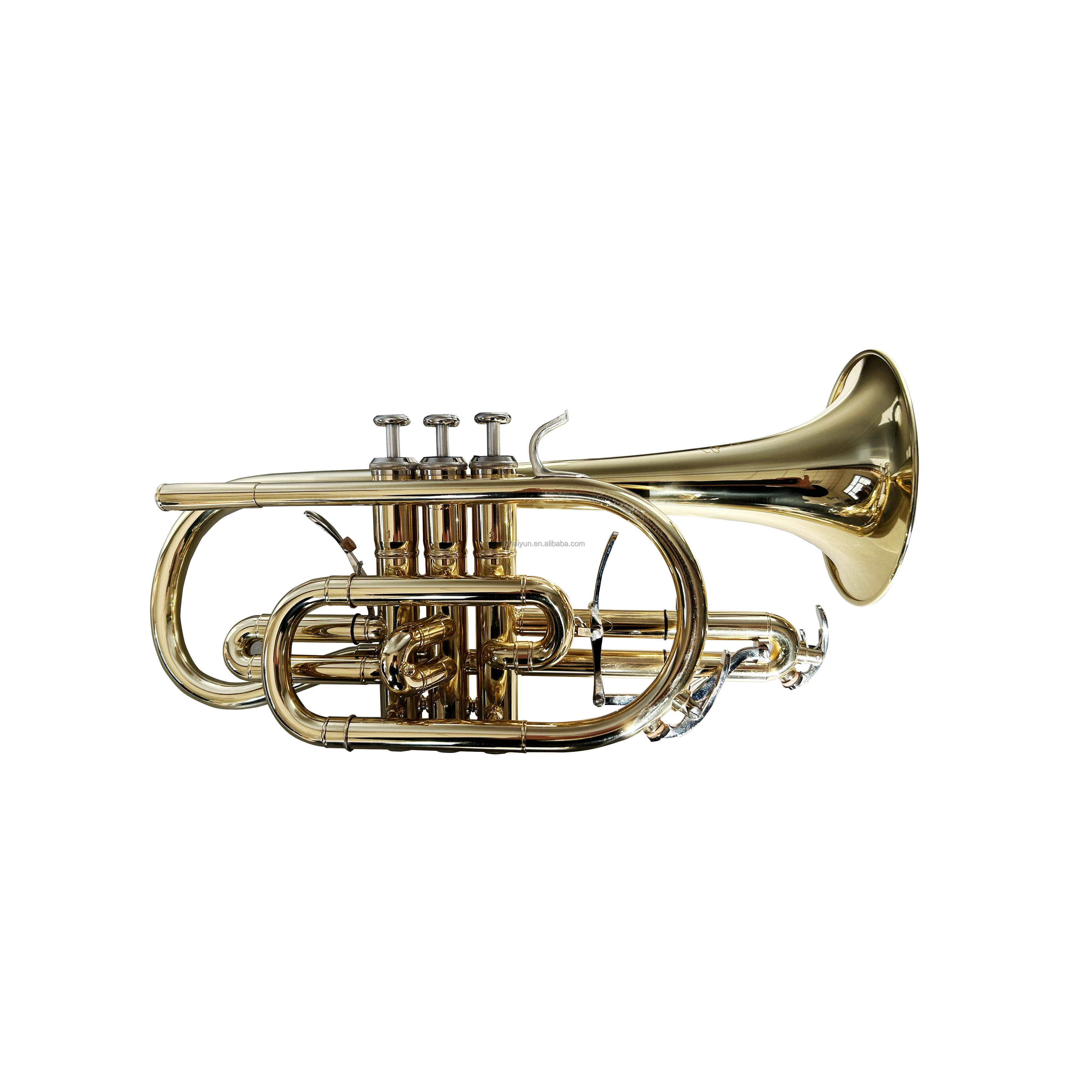 SEASOUND Professional Cornet Trumpet High Quality BB Key Gold Brass Body With Trigger Lacquer And Gold Lacquer Surface JYCT408