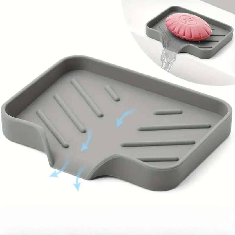 

Silicone Faucet Mat Kitchen Sink Tray Soap Dispenser Sponge Drain Pad Sink SplashDrying Mat Countertop Storage Tray SoapTray