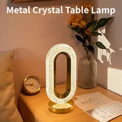 1pc Touch Dimming Desk Lamp Crystal Acrylic Table Lamp Bedroom Bedside Night Light Living Room Romantic Atmosphere Decor Lamp