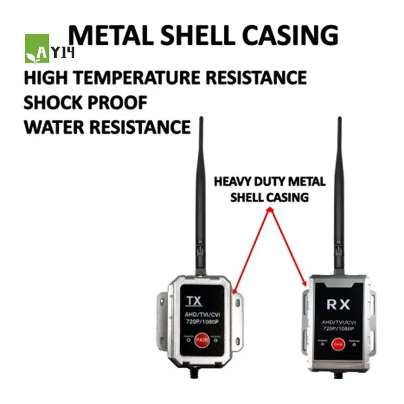 

AY14 -Wireless Transceiver AHD Wireless Transmitter/Receiver For Up To 1080P Wired Truck Camera Transmitter Easy Install US Plug
