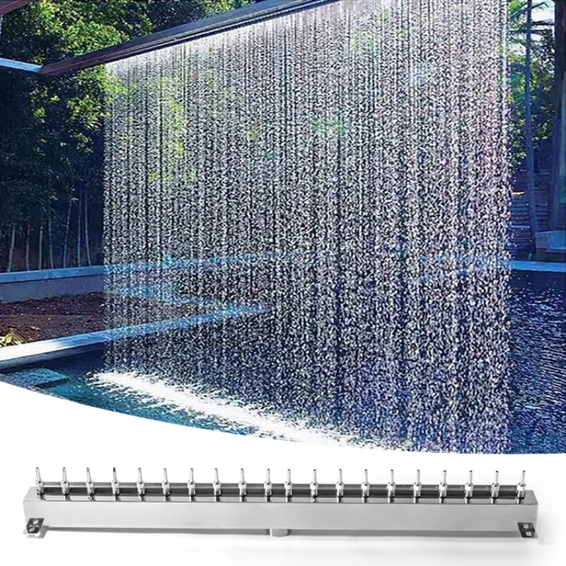 High quality stainless steel custom indoor and outdoor waterfall water feature wholesale swimming pool water curtain