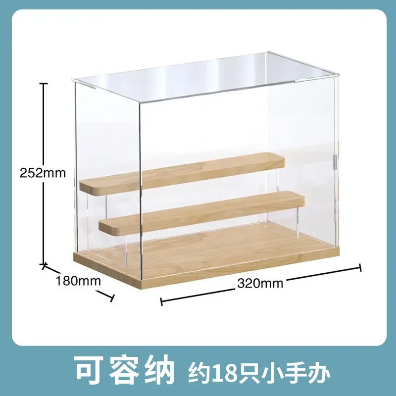 yesAcrylic Dust Cover Hand Storage Wooden Ladder Display Rack Organizer of Cosmetic Jewelry Cartoon Anime Character Storage Box