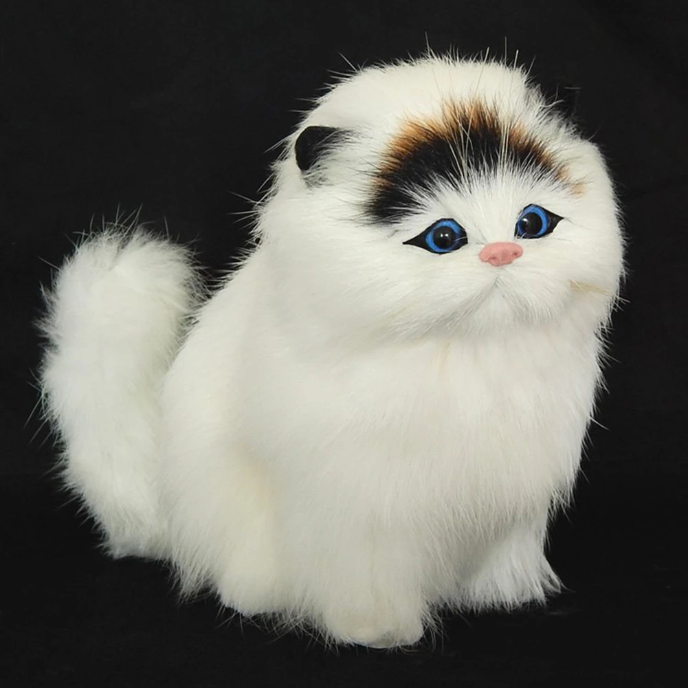 Plush Simulation Cat Electronic Pet Doll Imitation Animal Toy with Meow Sound Function Children's Cute Pet Toy Model Christmas