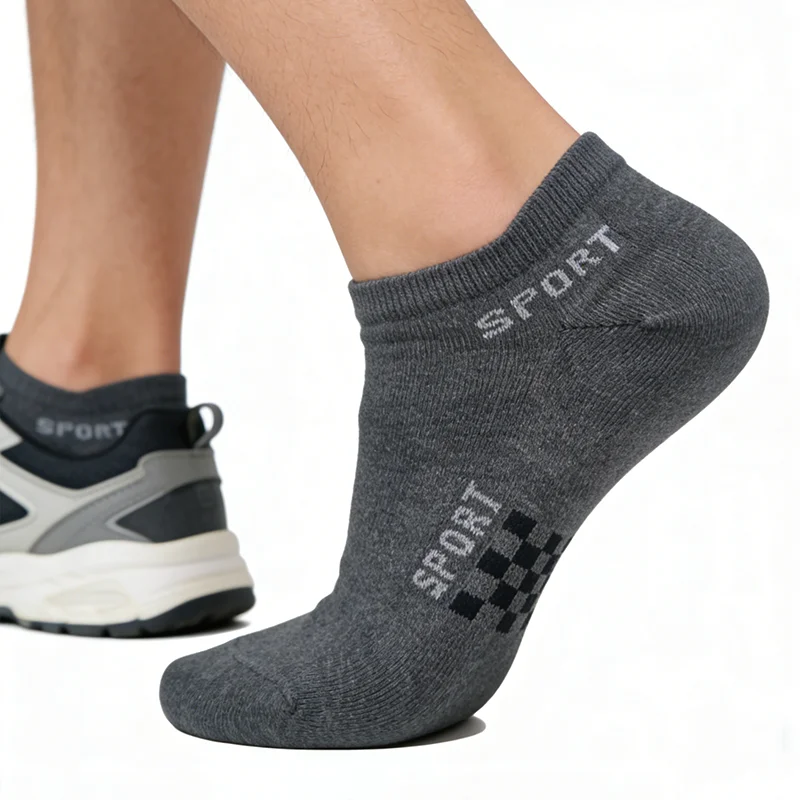 Men's Low Cut Sport Socks Soft Cotton Breathable Casual Socks Fashion Versatile Comfortable Daily Wear