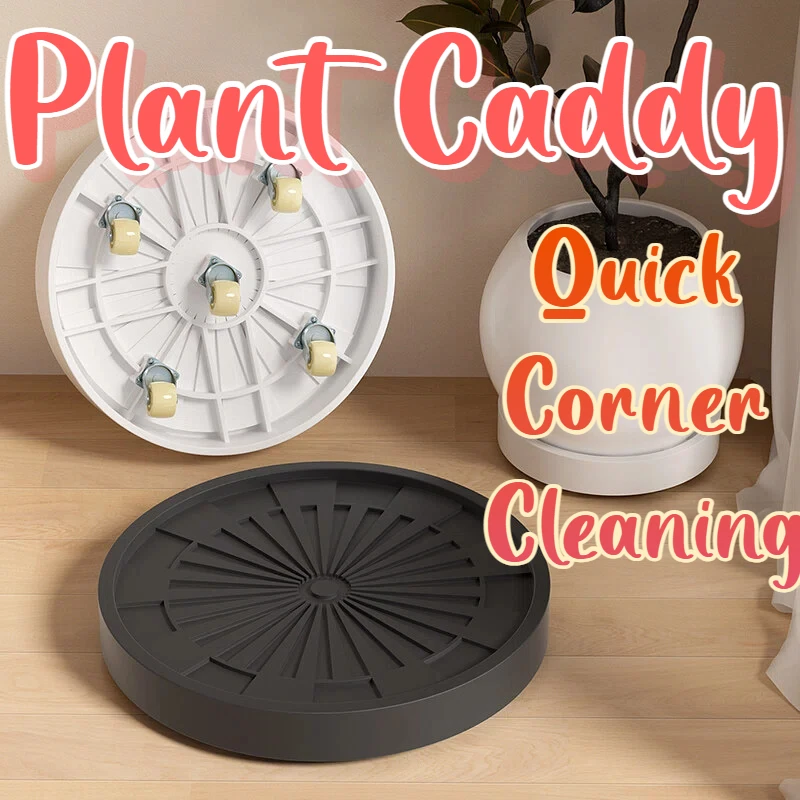 Round Plant Pot Mover with Wheels, PP Plastic Flower Base Rolling Caddy Dolly for Different Size Pots, 2 Colors