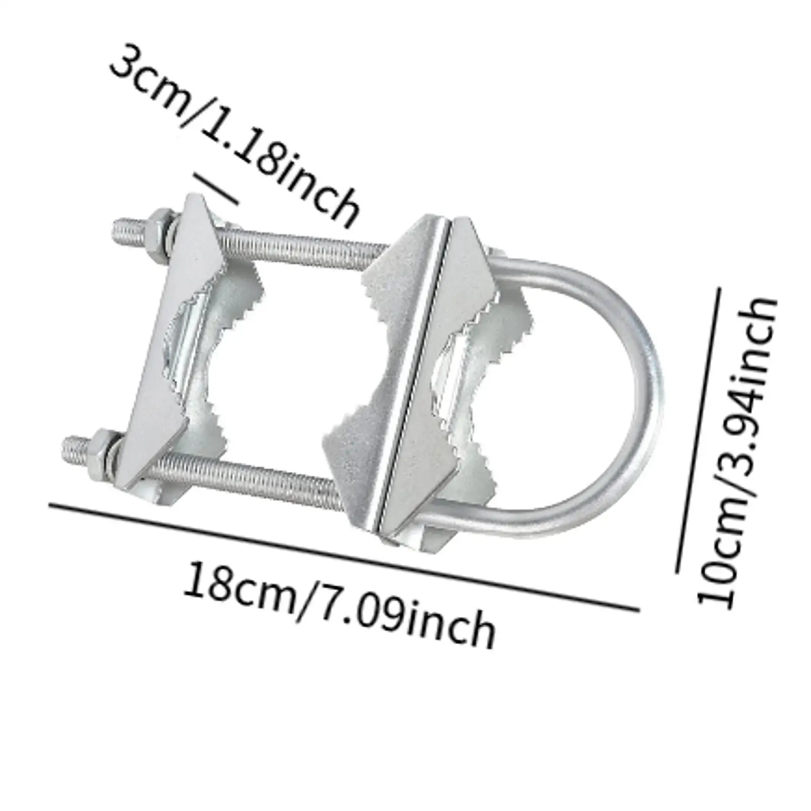 2 Pieces Double Antenna Mast Clamp V Jaw Block with U Bolts for Deck Railing