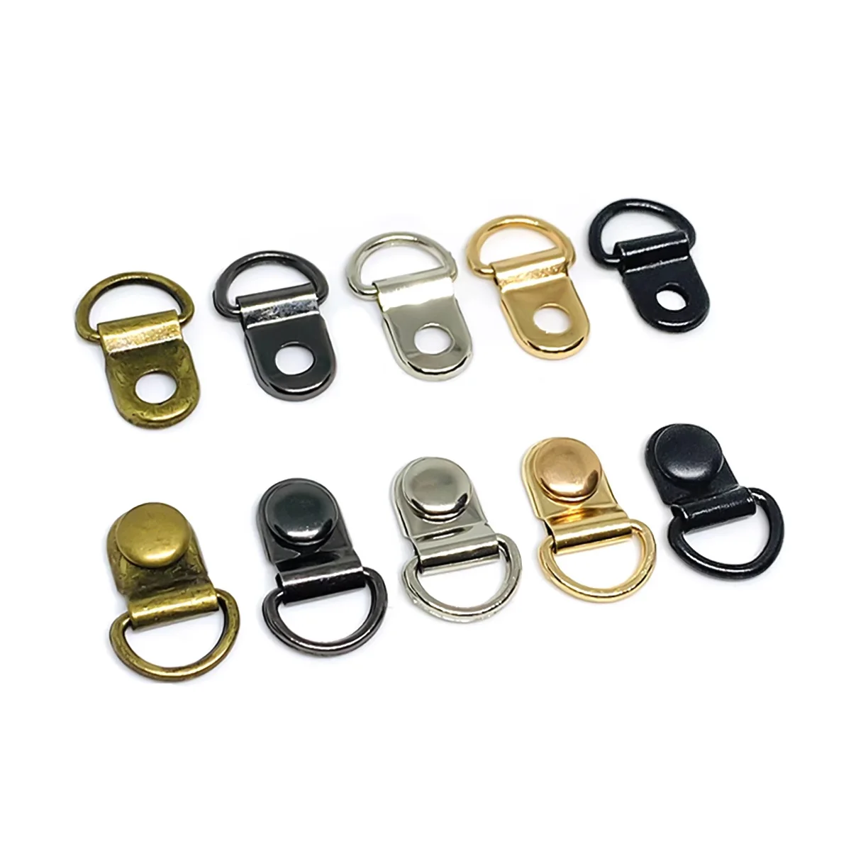 10 Sets Kupfer-D-Ring-Ösenschnallen mit Nieten für die Reparatur von Wanderstiefeln, Lederstiefeln, Schuhschlaufenringen mit Nieten – Detail 12
