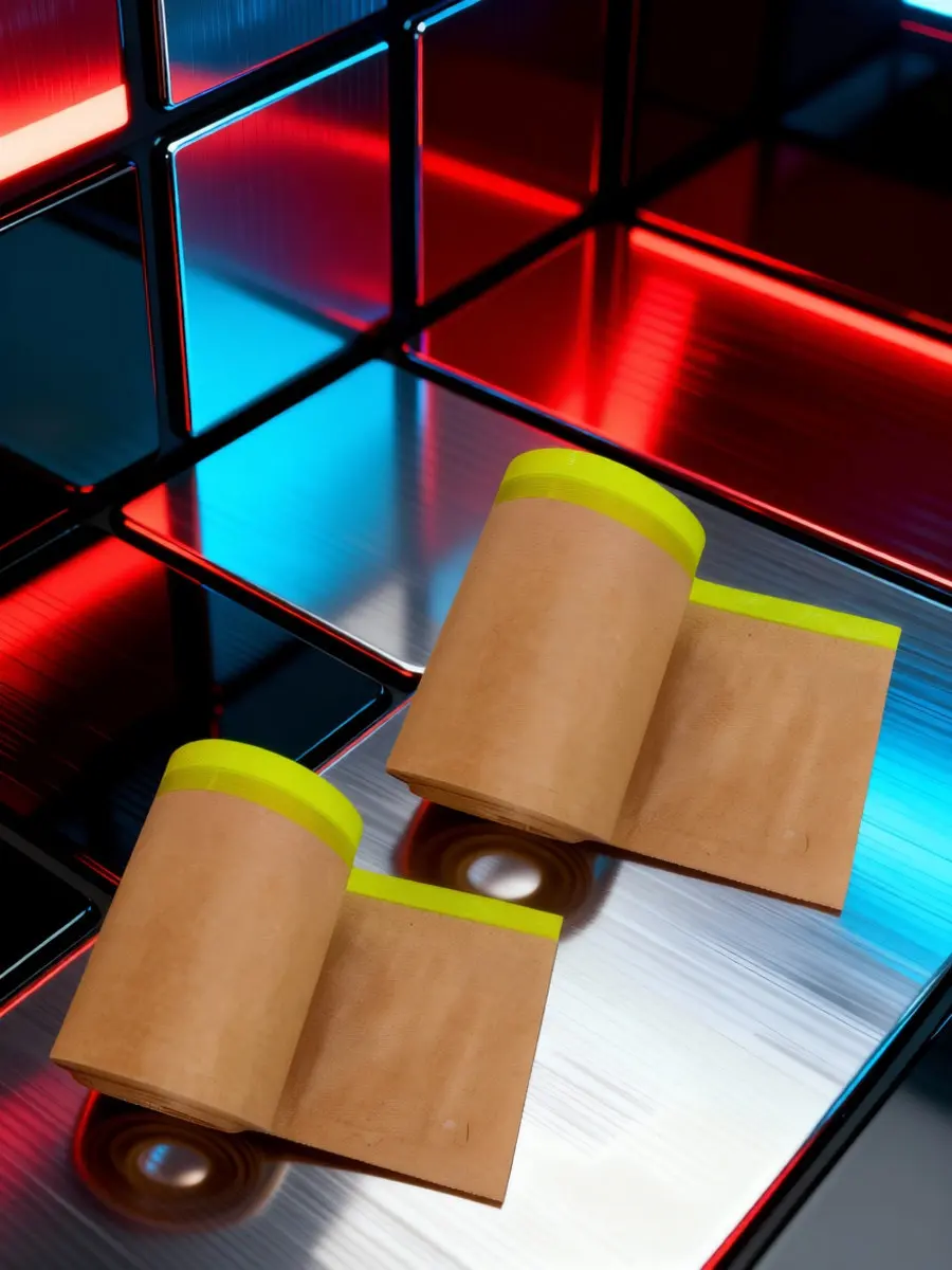 2 Rolls Heavy Duty Masking Paper Paint Covering Protective Kraft Paper for Car Furniture Floor Shielding Masking Tape