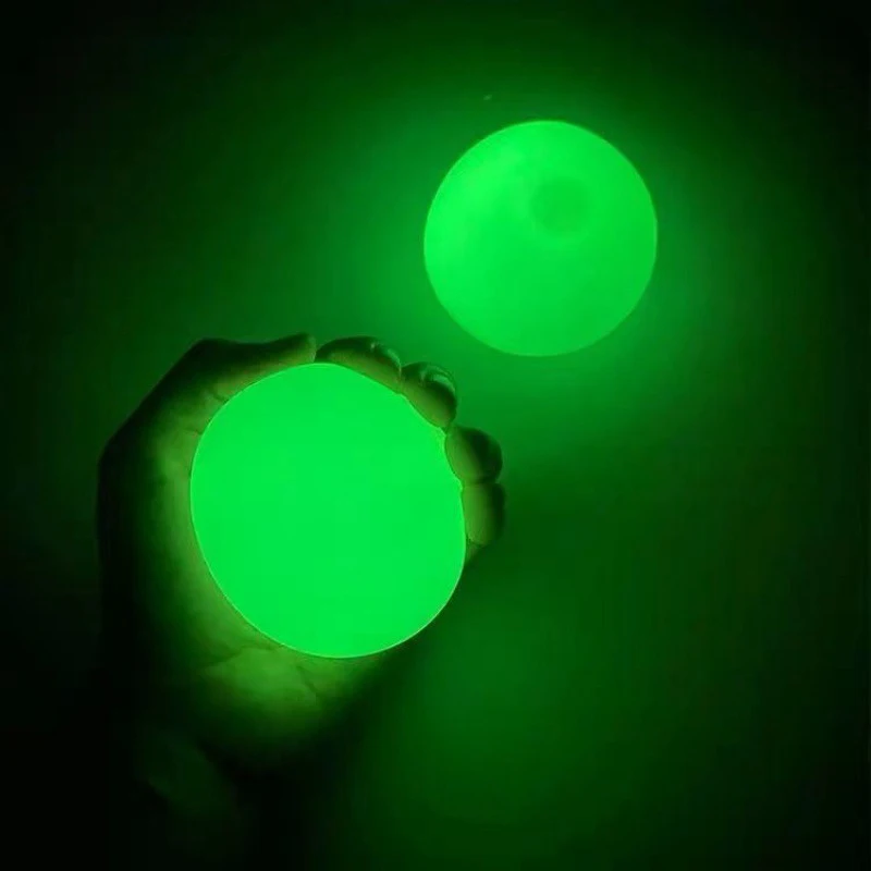 6Pcs Of Luminous Ceiling Adhesive Target Interactive Balls For Venting And Pressure Reducing Toys With Sticky Grip(Color Random)