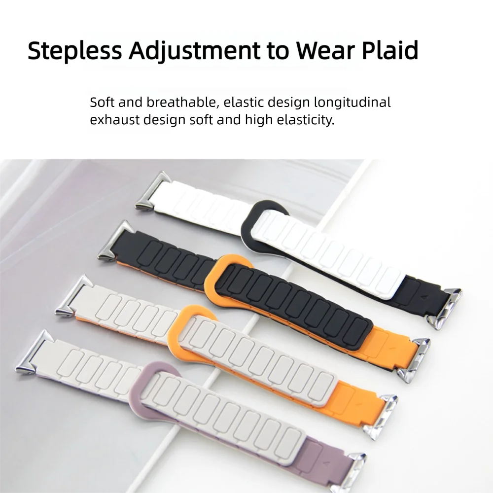 12mm Quick Release Magnetic Strap For Honor Band 9 Armor Style Skin-friendly Silicone Adjustable Sport Watch Band for Men Women