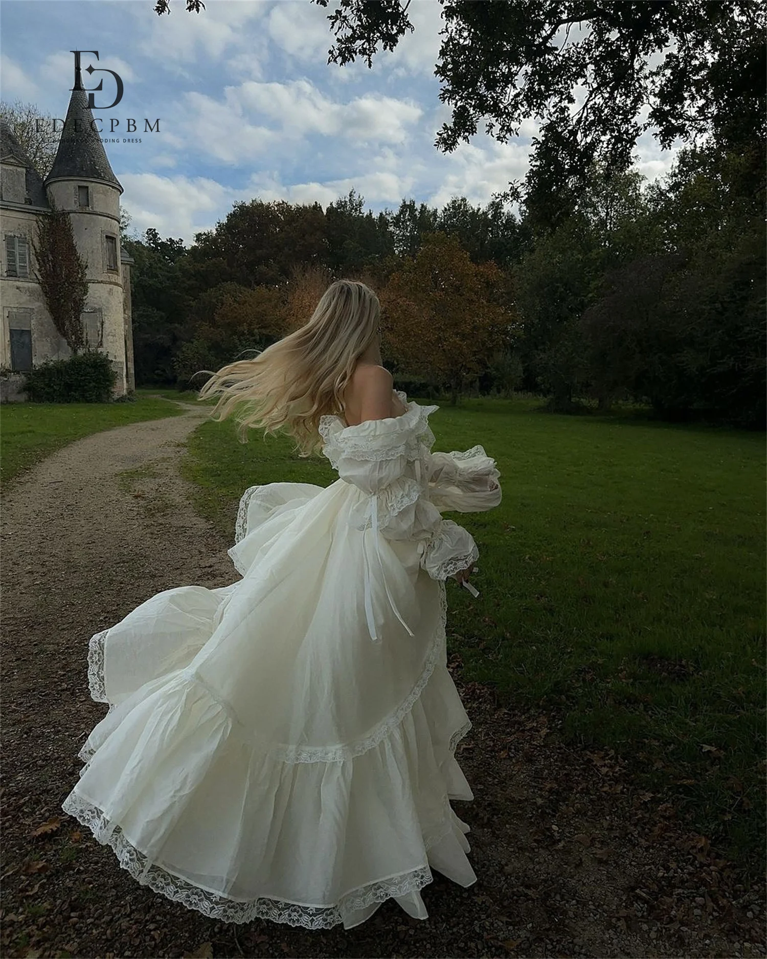 EDECPBM A-line Luxurious Evening Dresses for Special Occasions Lace Women's Evening Dress Customized Off the Shoulders Lolita image 2