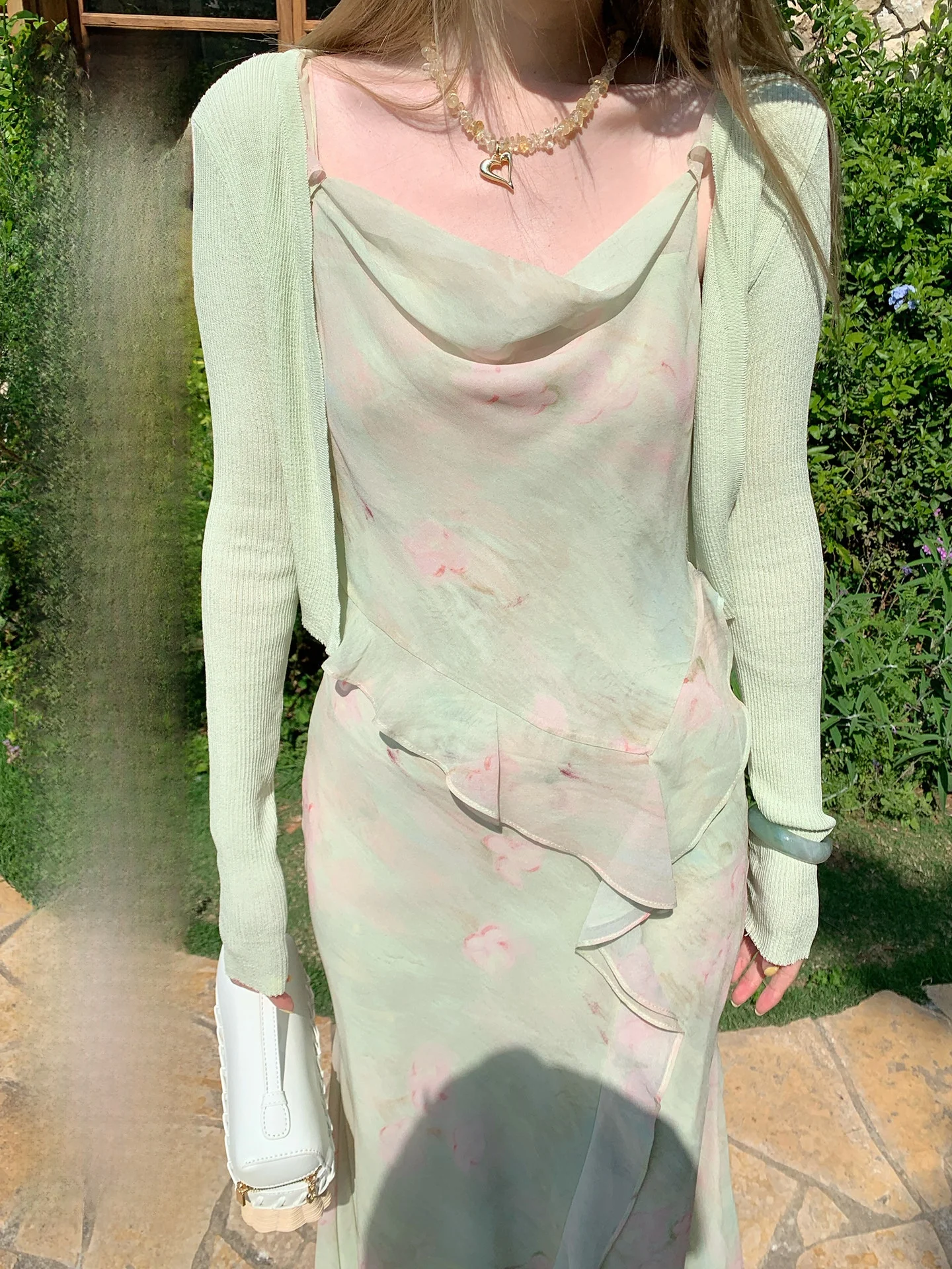 

Green Long Sleeve Slim Fit Shirt with Lace Trim Casual Style Spring Fashion Women's Top Chinese Origin Printed Design