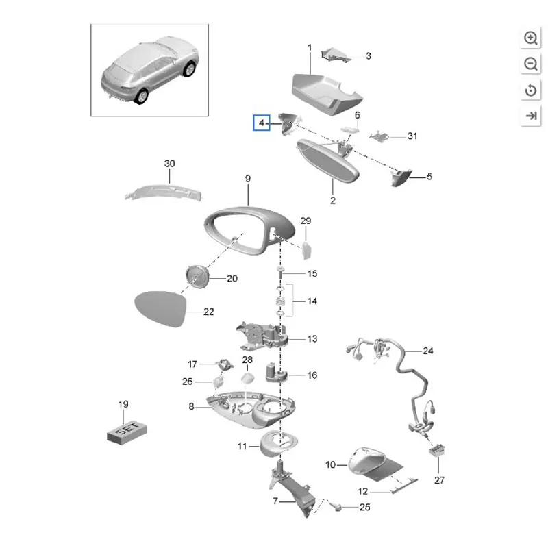 メンズミラーカバー,純正製品,7pp8585471e0,7pp858575481e0,2011-2018