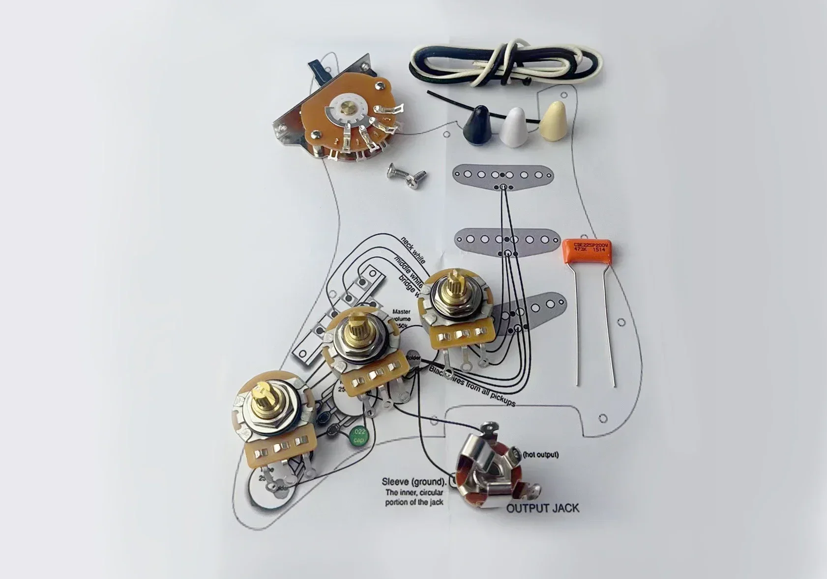 

Wilkinson WVS 60's Alnico5 SSS Single Coil Guitar Pickup with Potentiometer Wiring Kit 1 Set