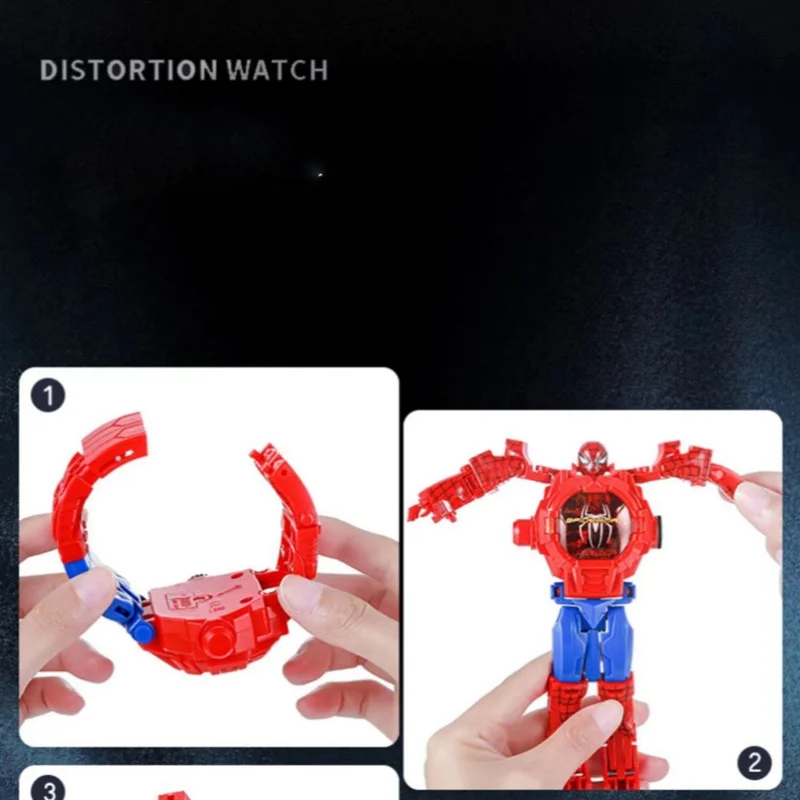 Marvel Spiderman Frozen 2 jam tangan mainan anak-anak Anime figur aksi untuk anak-anak jam tangan anak Mickey Mouse Putri kuda poni