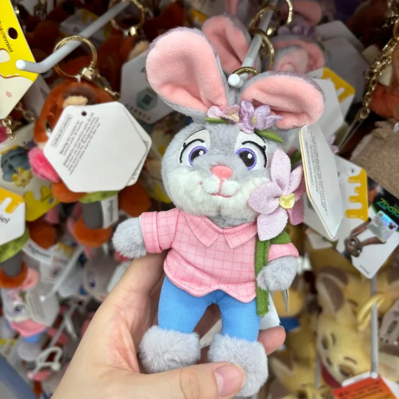 Potdemiel Disney Zootopia Judy & Nick Clawhauser Plüsch-Schlüsselanhänger – weiches Stofftier, süßes Sammlergeschenk für Kinder und Fans