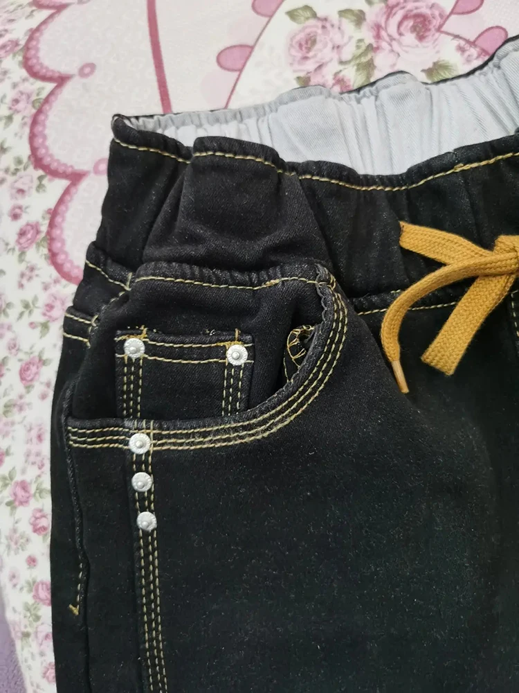 Winter Plush Lined High Waist Harem Jeans Big Szie 80kg Lace Up Denim Pants Vintage Thicken Vaqueros Warm Baggy Kot Pantolon