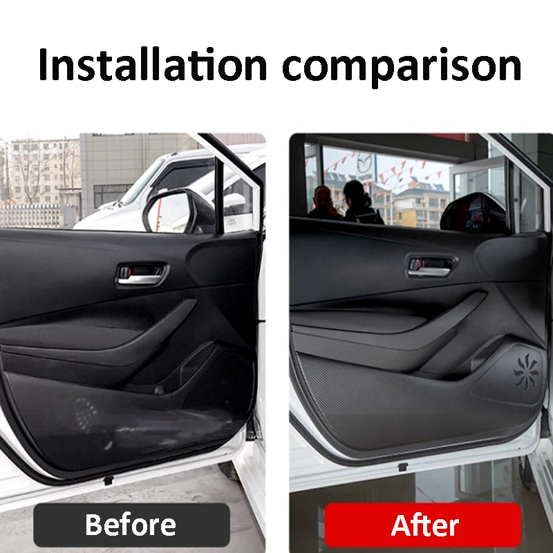 ل Changan Nevo Q05 2024-2025 باب السيارة مكافحة ركلة الوسادة الداخلية اكسسوارات الديكور لوحة الباب شريط واقي