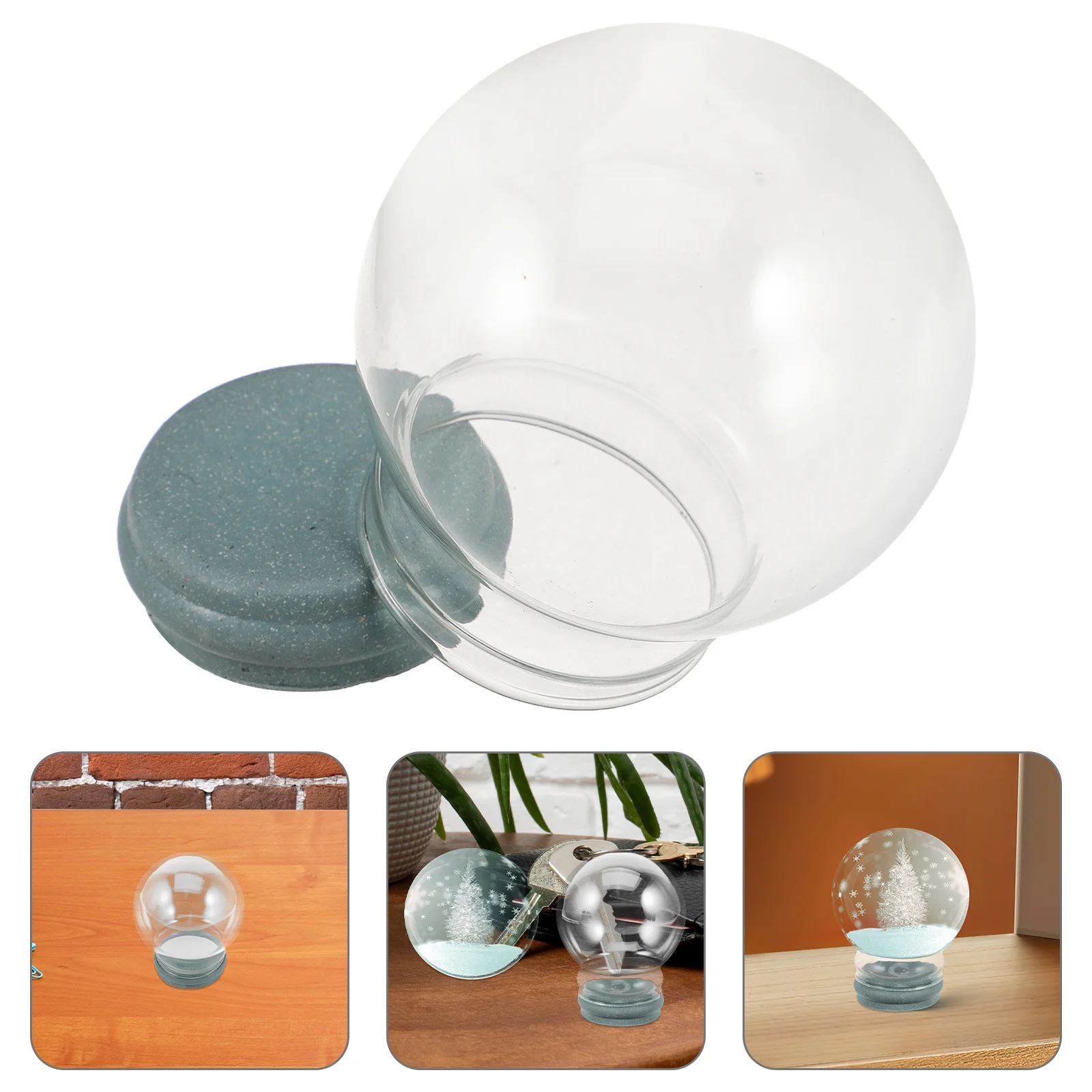 

DIY Snow Globe Kit Clear Glass 3.14 Inch Water Globes Home Decoration Crafts Snow Globe Making Kit for Kids Adults Holiday Decor