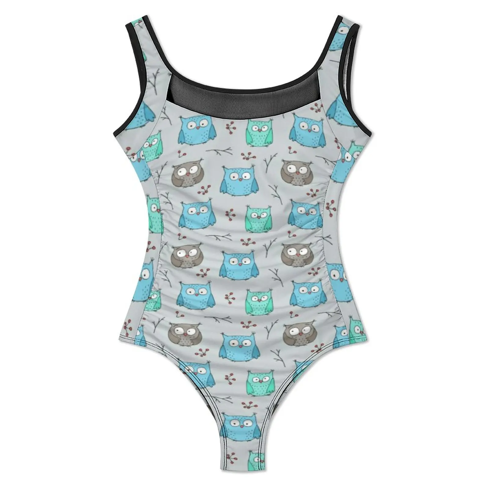 Big-Eyed Owls Swimsuit Funny Birds Print Push Up Swimwear One-Piece Holiday Rave Monokini Swimsuits Sexy Beachwear Plus Size image 2