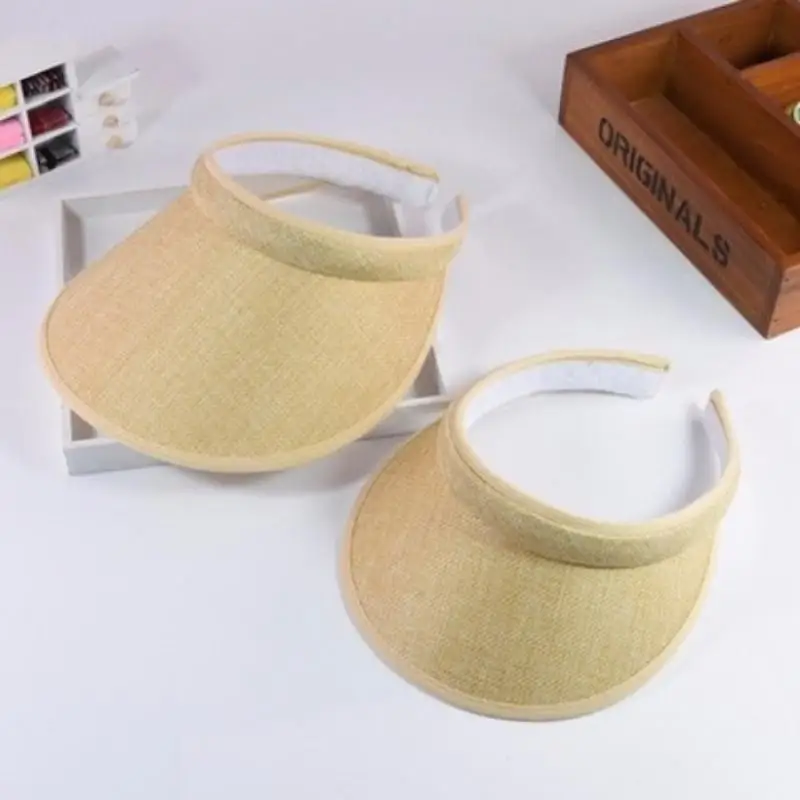 New Summer Sun Hat Portable Wide Brim Beach Hats Outdoor Traveling Foldable Visor Hat Multi-function Straw Cap Suncap For Women