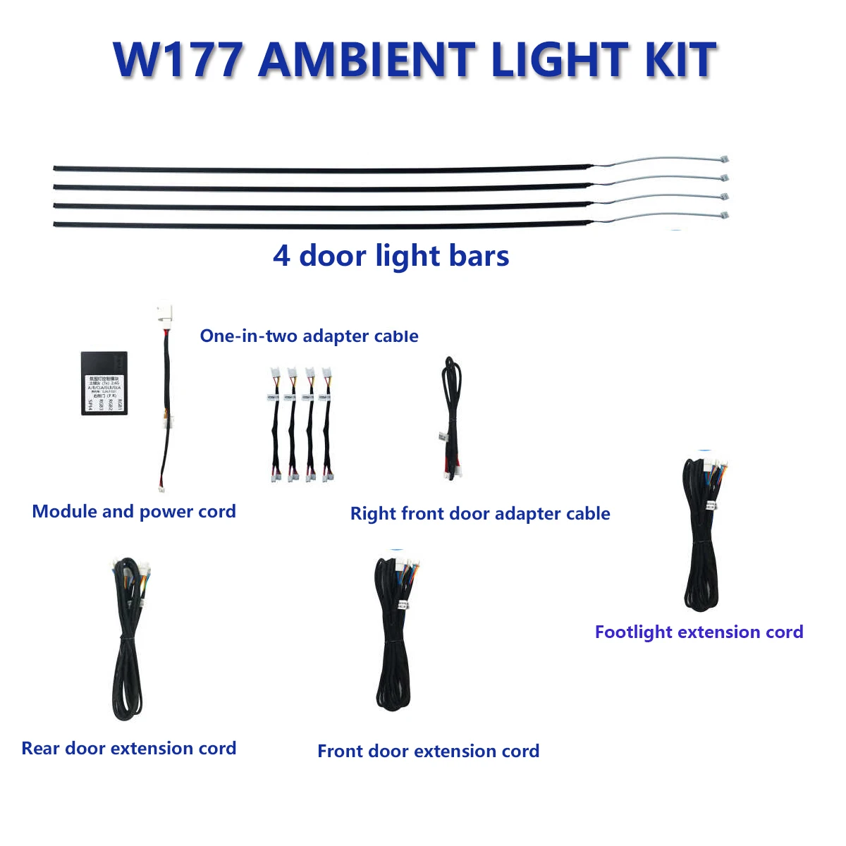 For Mercedes-Benz A/B/CLA/GLA-class W177 W118 4 door Light Bars Car Interior LED Ambient Light Saddle Atmosphere Light Tube