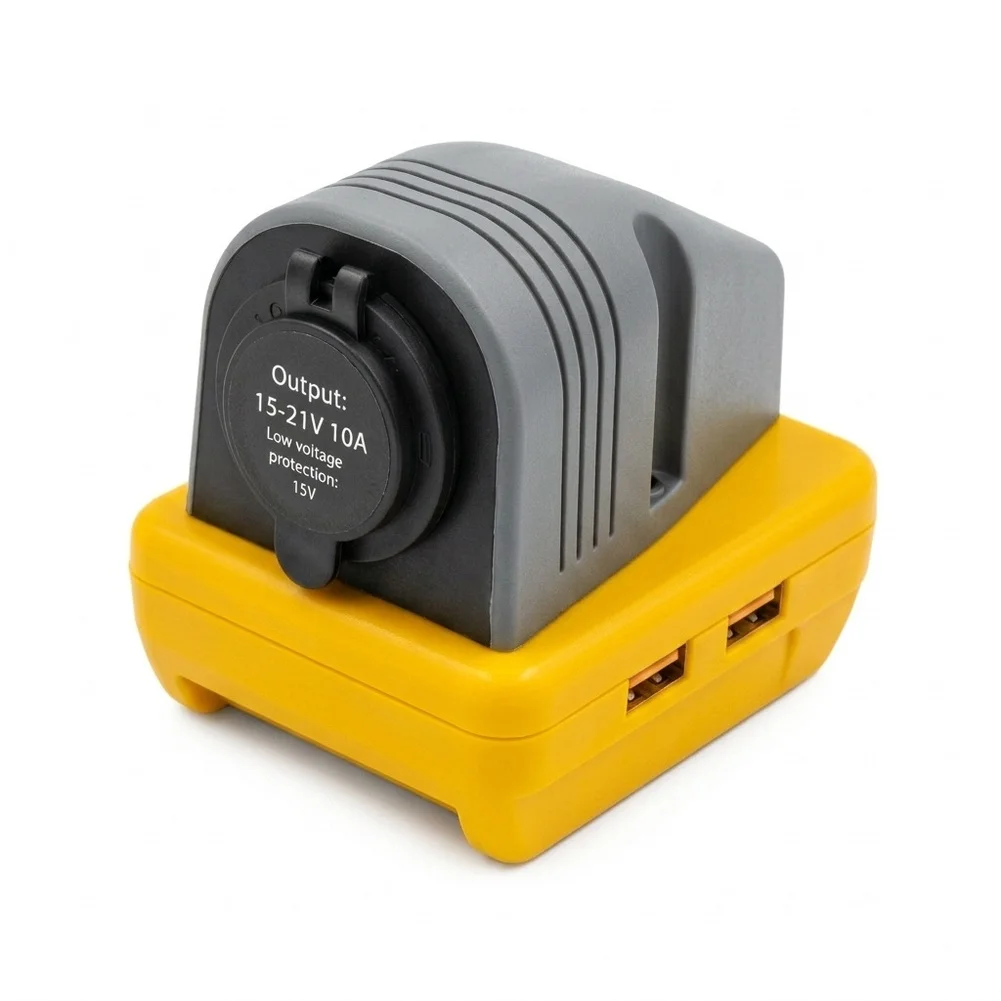 For DCB200 For battery converter with dual USB A ports fast charge capability 21V 10A output 15V low voltage cutoff