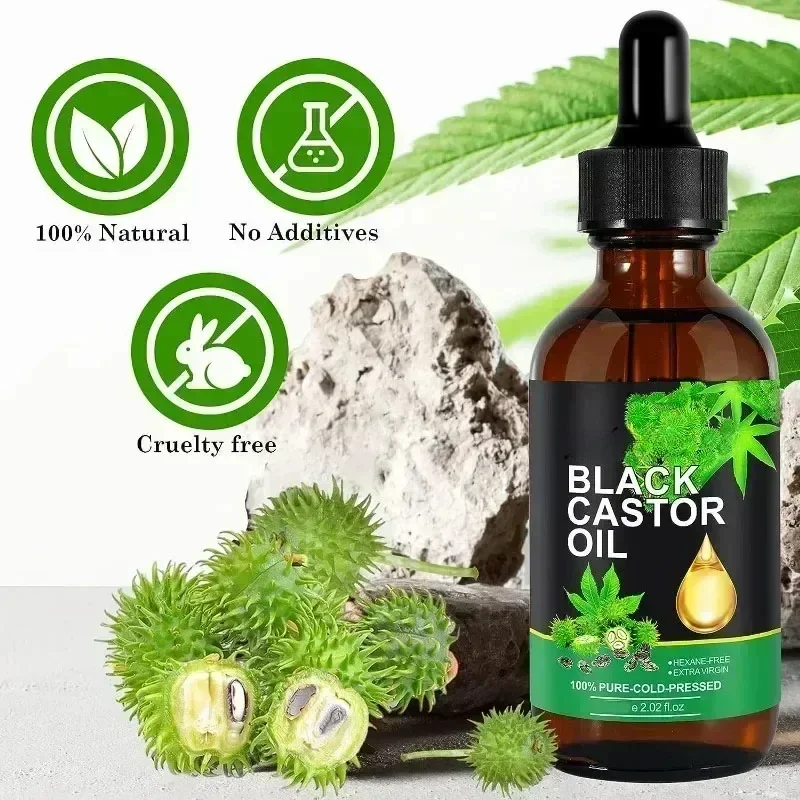 Organic Black Castor Oil for Hair Growth Jamaican Scalp Dense Hair Strengthening Hair Loss Prevention Repair Nourishing Liquid