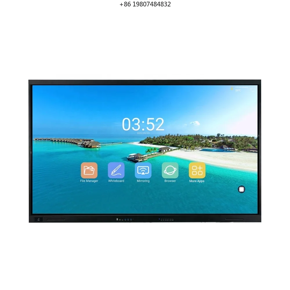 75 Inch All in One Interactive Board Display, Built in Microphone and Speaker, Android windows System, LCD