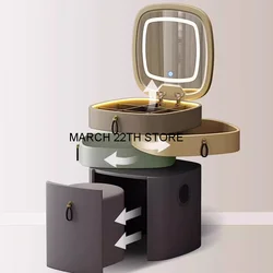 Luxury Makeup Vanity Chair Round Classic Mirror Modern Storage Dressing Table Woman Fashion Meubles De Chambre Bedroom Furniture