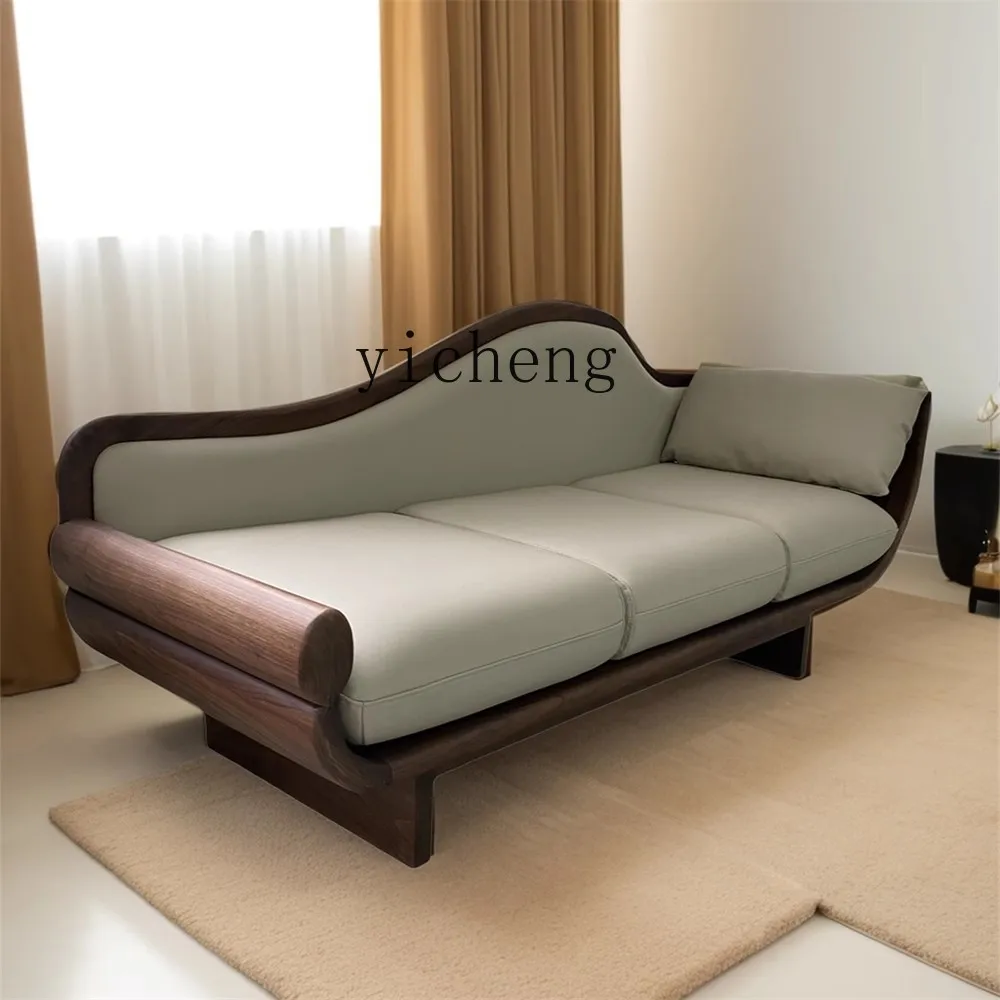 

ZK Solid Wood Sofa Chaise Lounge Zen Tea Room New Chinese Style Leisure Chaise Chair