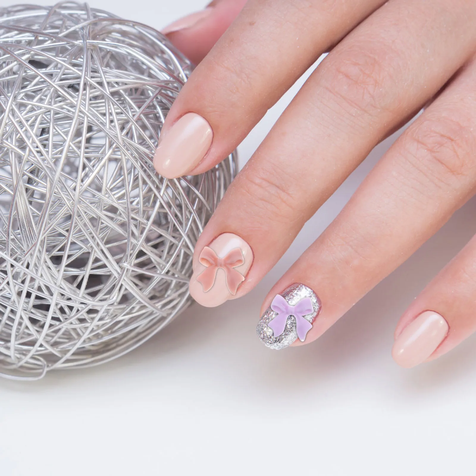 

60pcs Bow Bowknot Decorations Colorful Nail Art Charms Cute Manicure Gems Wedding Party Nails Decoration Nail Charms For