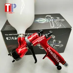 Tpaitlss Red Spray Gun LITE 1.3mm Nozzle 600ml cup LVMP Car Pain Tool for Varnish and primer