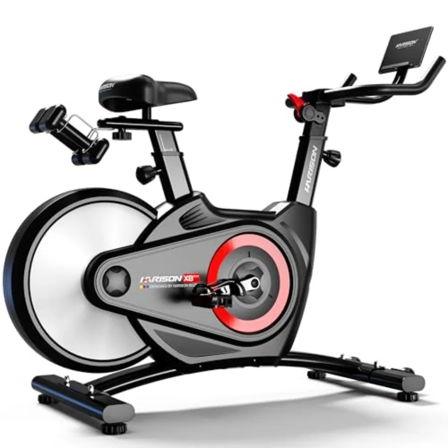 

Домашний велотренажер с магнитным сопротивлением и задним маховиком, бесшумный, для занятий в помещении, черный, нагрузка до 400 фунтов, сверхпрочный